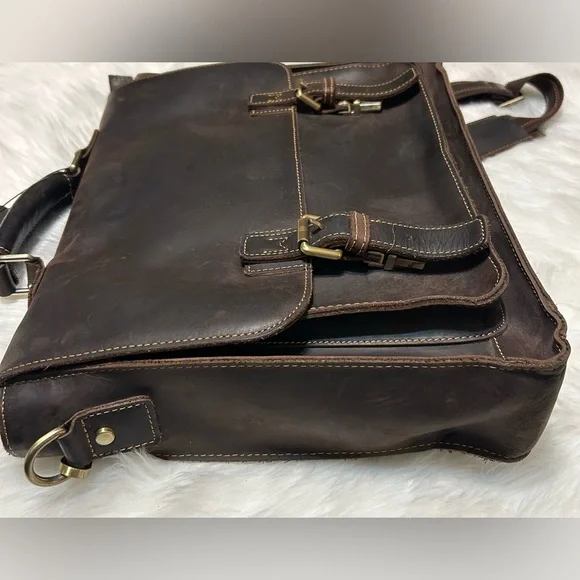 Rowan Full Grain Water Buffalo Leather Briefcase for Men - Picture 10 of 16